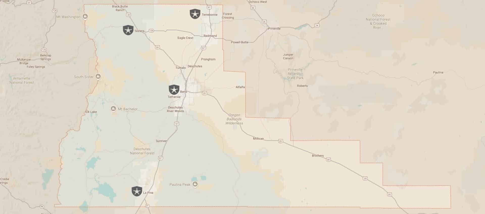 Deschutes County sheriff map